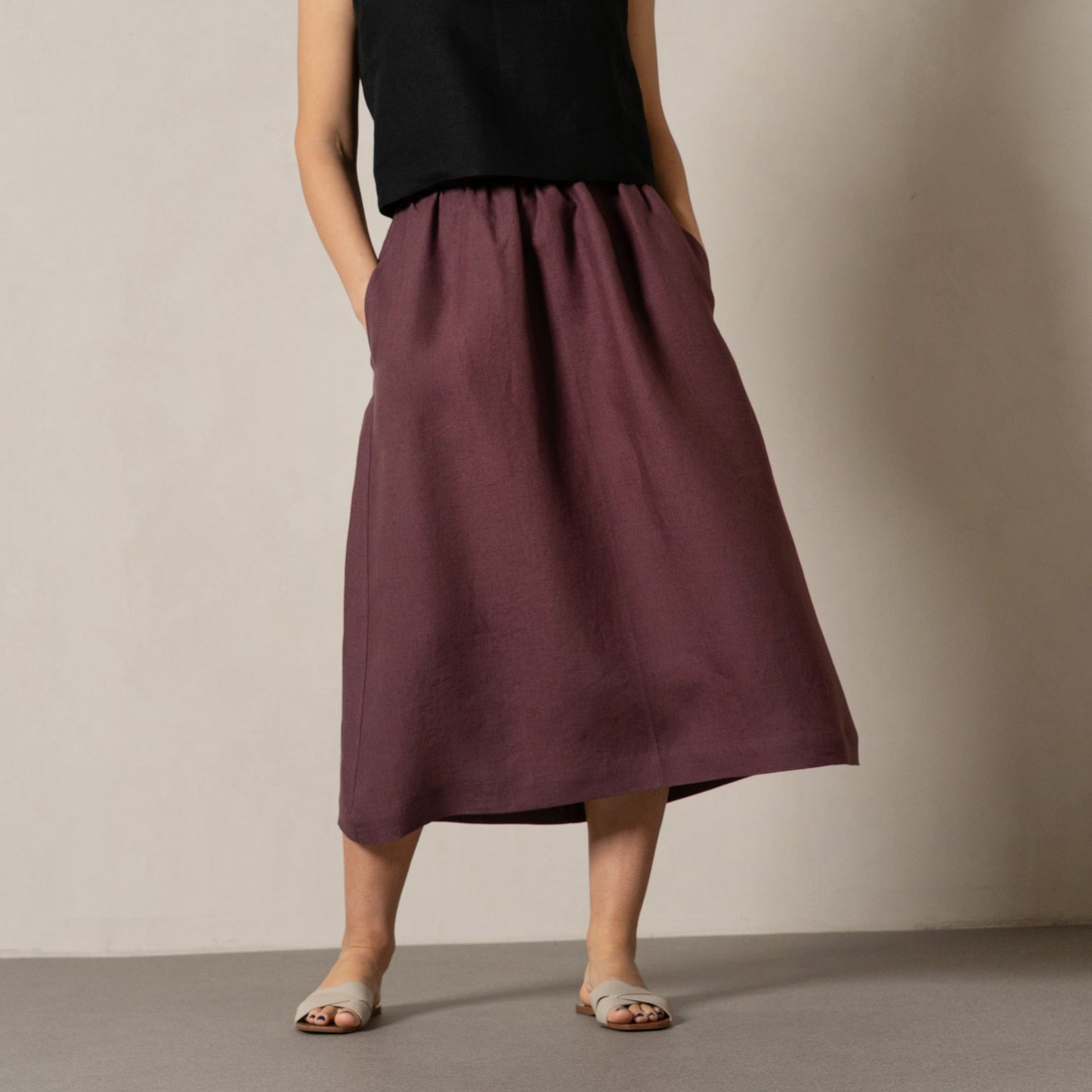 Linen Maxi Skirt with Pockets Sophia