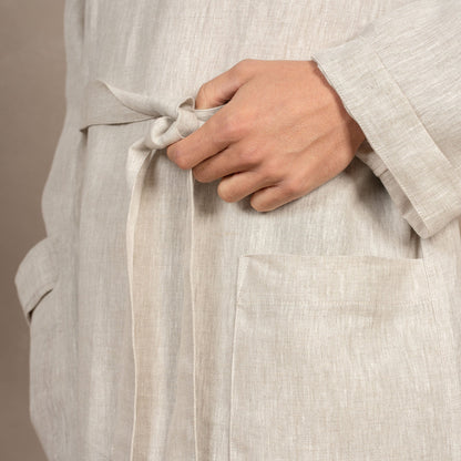 Men's 100% Linen Bath Robe