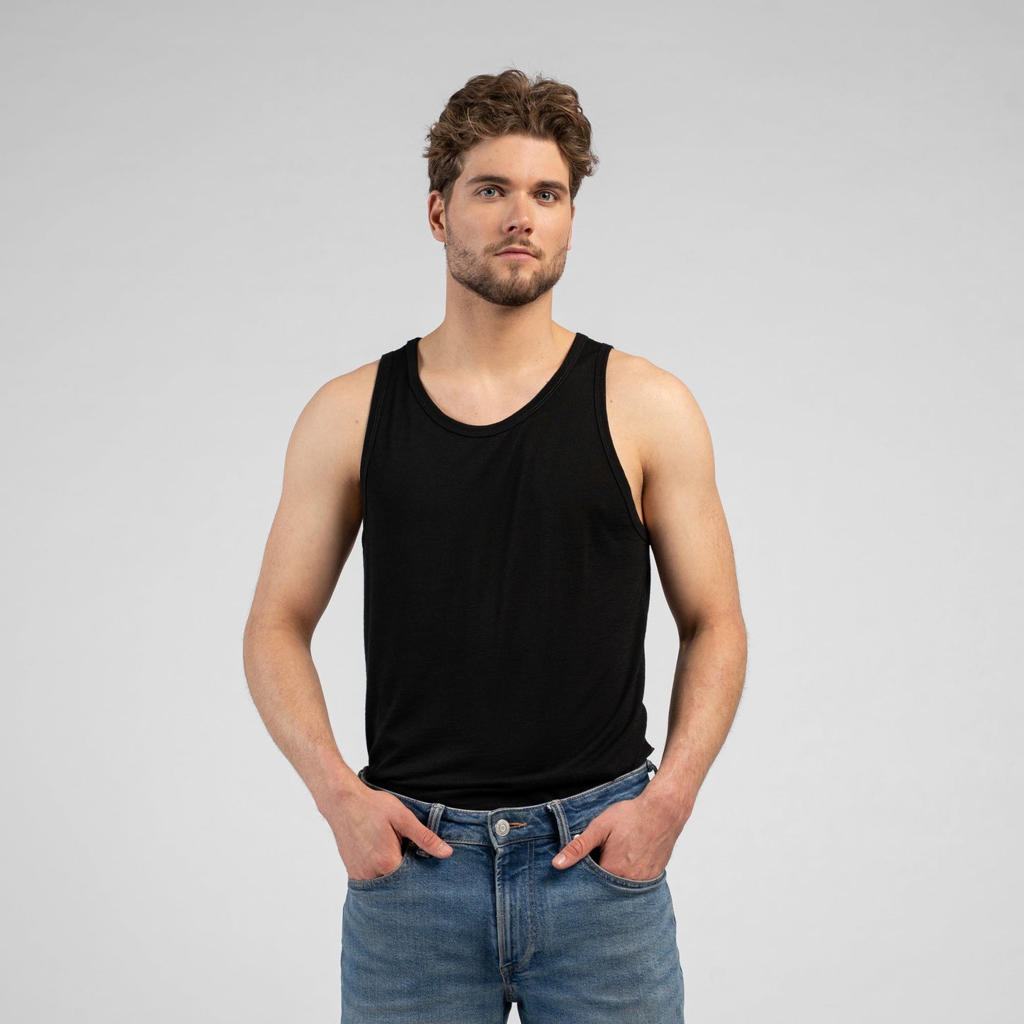 Men's Merino Tank Top Black