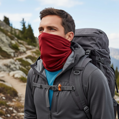 Men's Merino Active Neck Gaiter Royal Cherry / Red