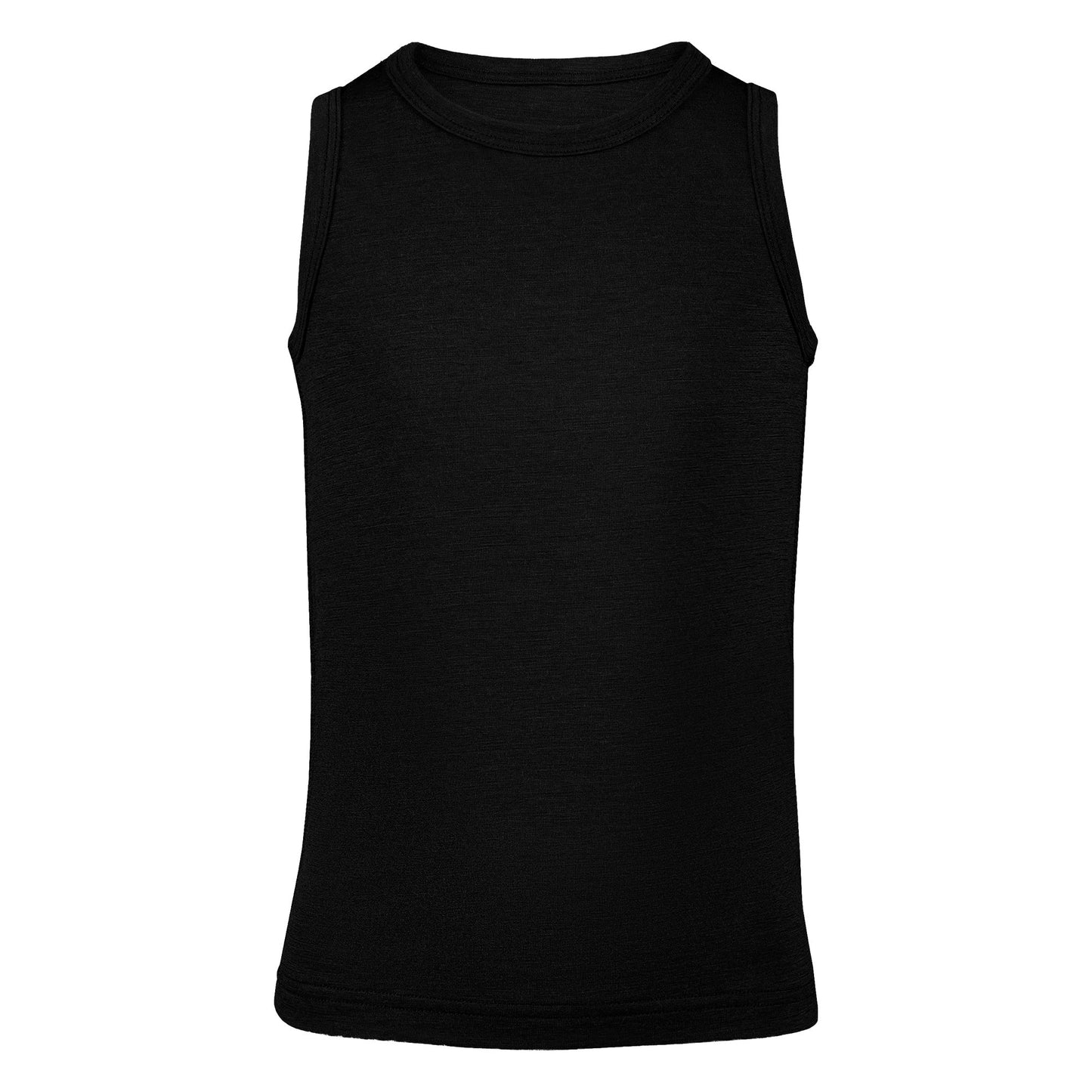 Kids' Merino Wool Singlet Tank Top Black