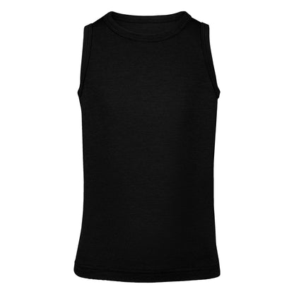 Kids' Merino Wool Singlet Tank Top Black