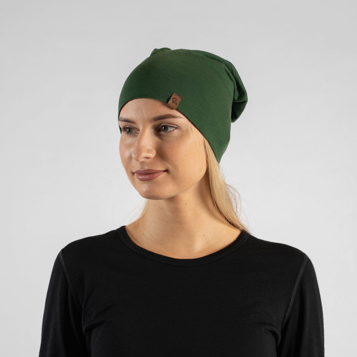 Unisex 100% Merino Beanie Dark Green