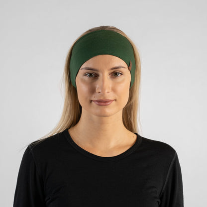 Women's Merino Running Headband Dark Green