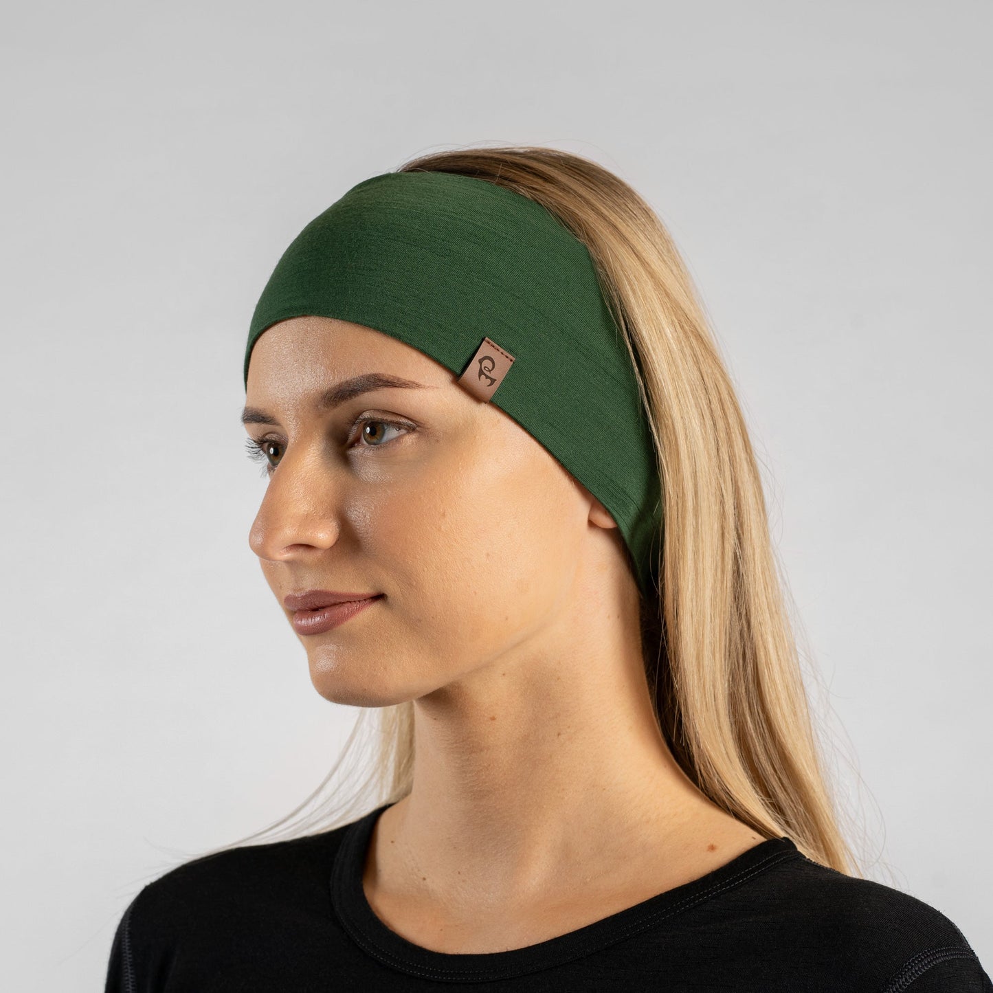 Women's Merino Running Headband Dark Green