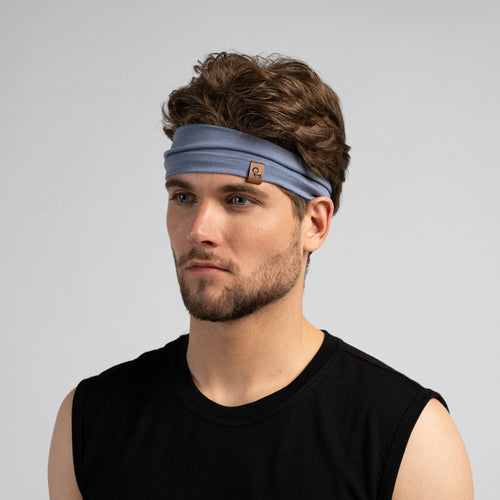 Men's Light Merino Headband Dusty Blue