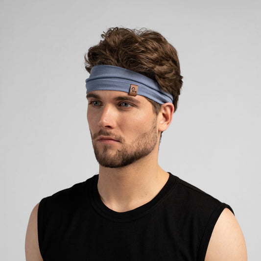 Men's Light Merino Headband Dusty Blue