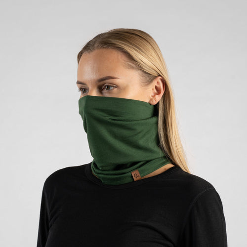 Women's 100% Merino Neck Gaiter Dark Green