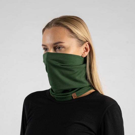 Women's 100% Merino Neck Gaiter Dark Green