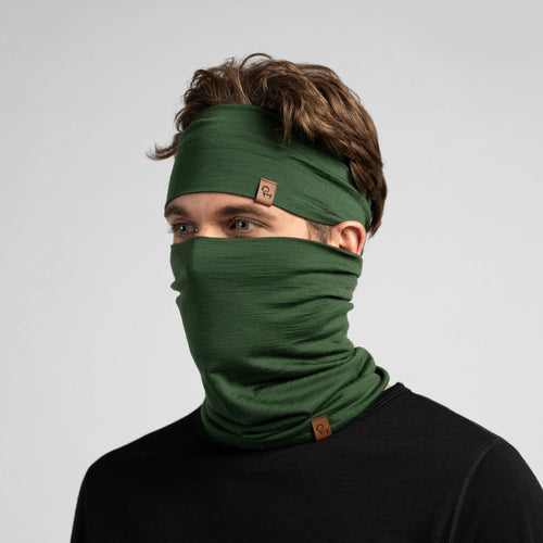 Men's Headband & Gaiter 2-Piece Dark Green