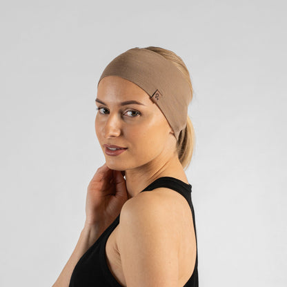 Women's 100% Merino Wide Headband Beige
