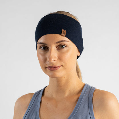 Women's 100% Merino Headband Navy Blue