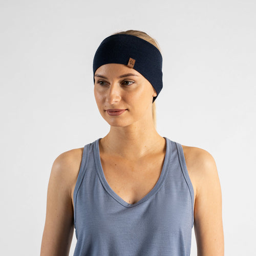 Women's 100% Merino Headband Navy Blue