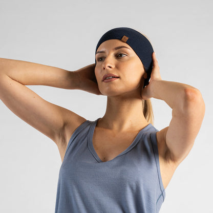 Women's 100% Merino Headband Navy Blue
