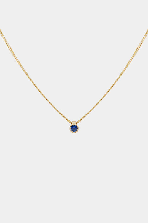 Mini Sapphire Necklace | 9K Gold