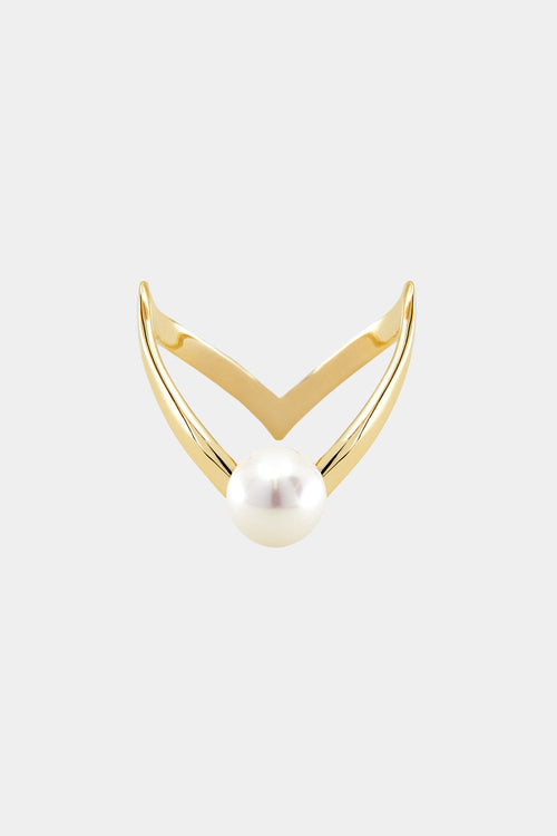 En Pointe Pearl Ring | 9K Yellow Gold