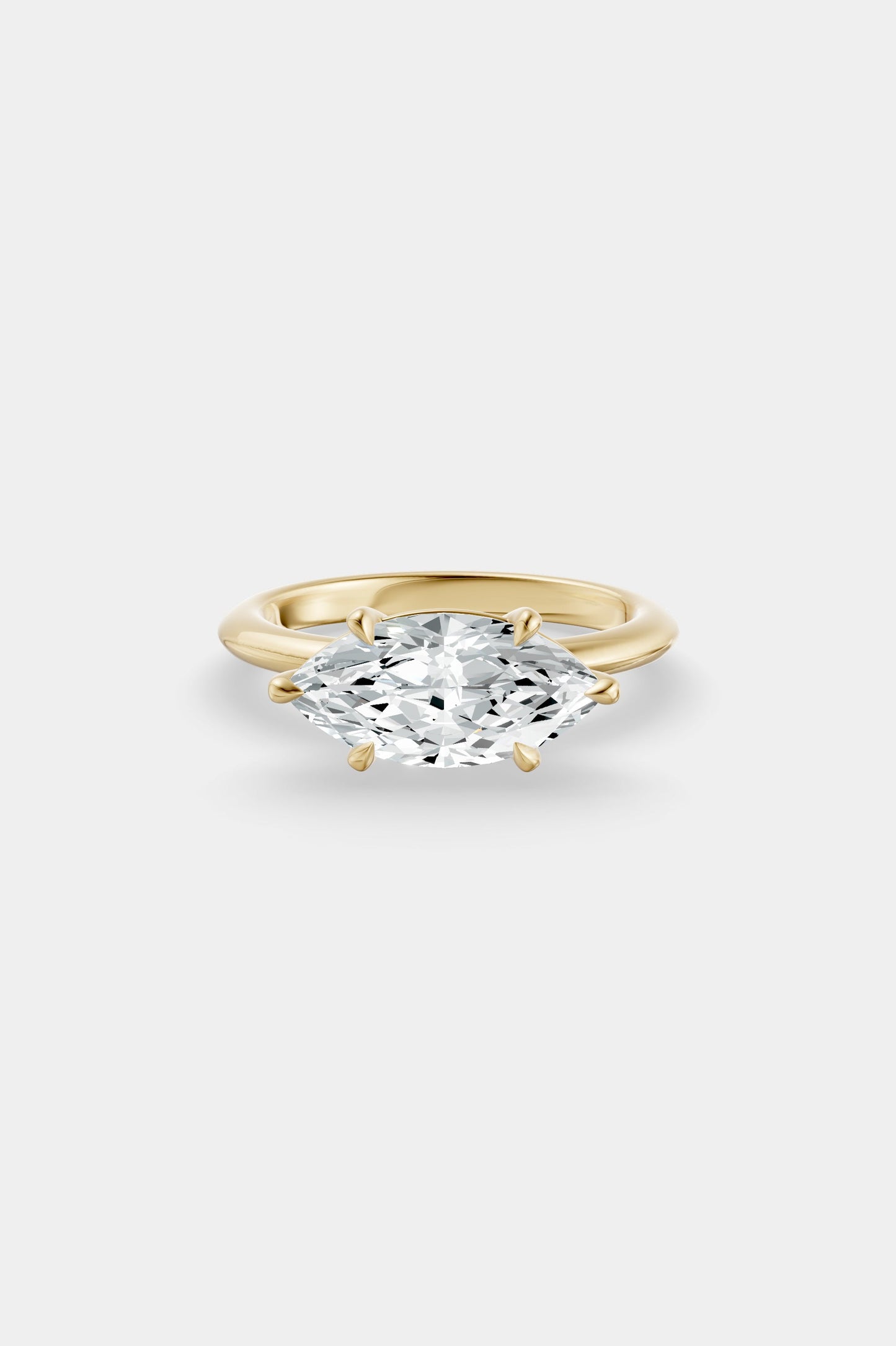 East West Diamond Solitaire Ring | Gwen Band