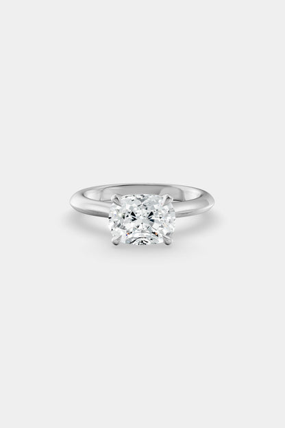 East West Diamond Solitaire Ring | Traditional Open-Style Band