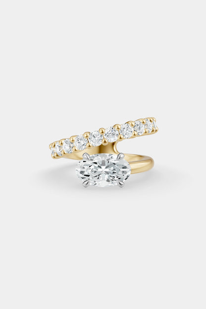Natasha East West Diamond Wrap Ring | 0.10ct Round Diamond Band