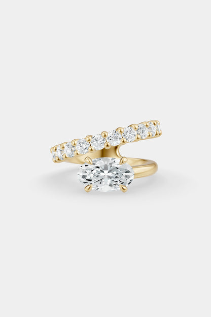 Natasha East West Diamond Wrap Ring | 0.10ct Round Diamond Band
