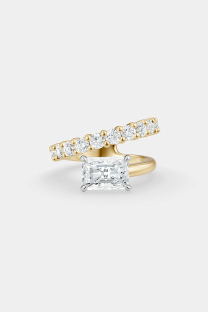 Natasha East West Diamond Wrap Ring | 0.10ct Round Diamond Band