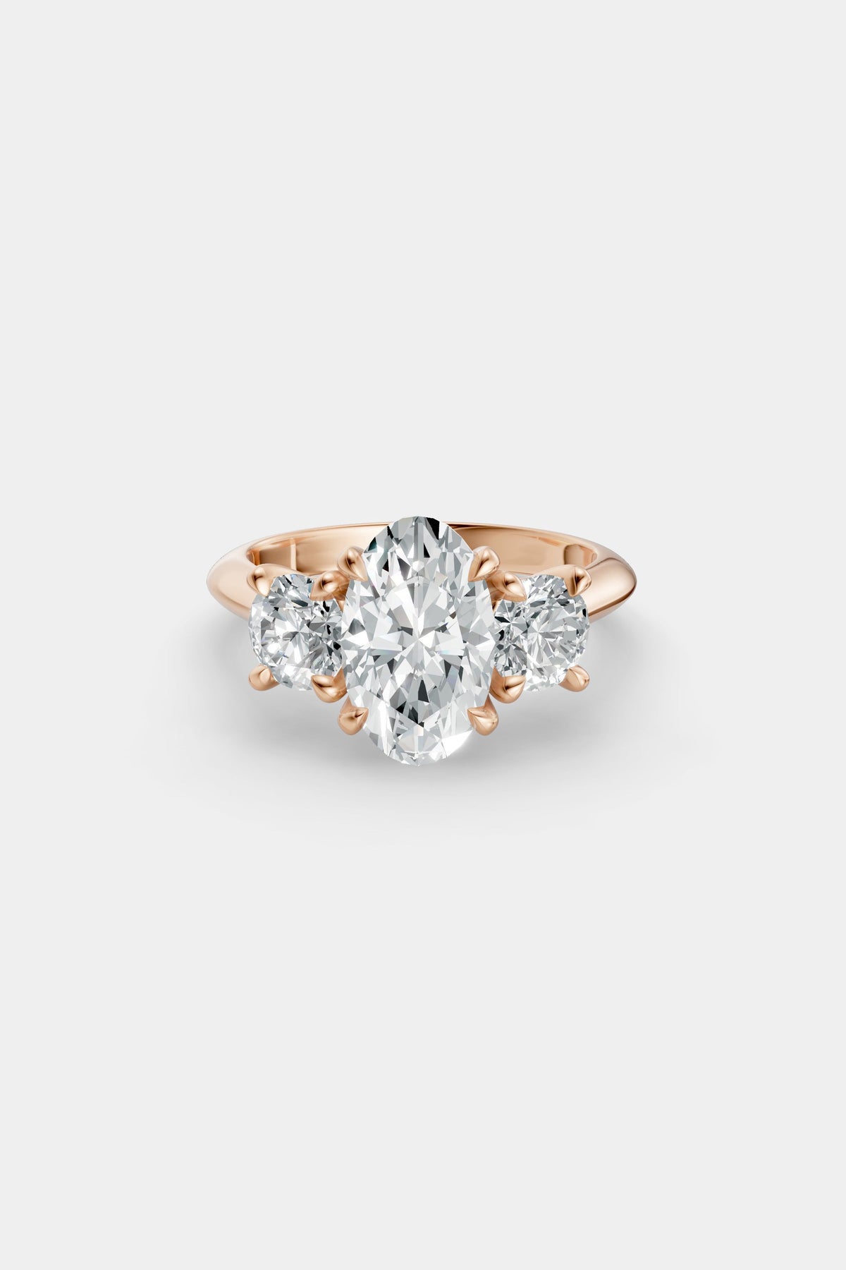 Oval Trilogy Diamond Ring | Traditional Band