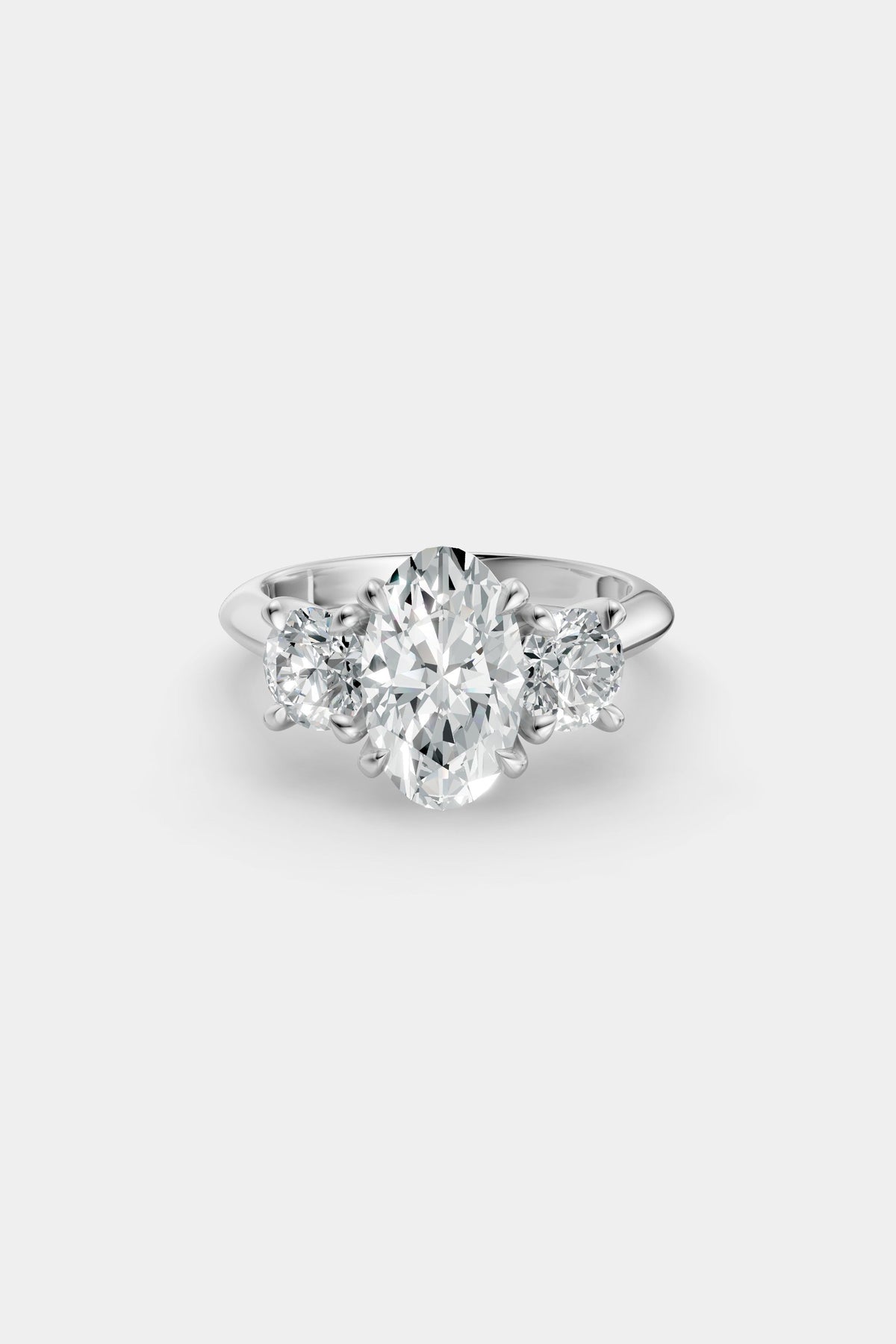Oval Trilogy Diamond Ring | Traditional Band