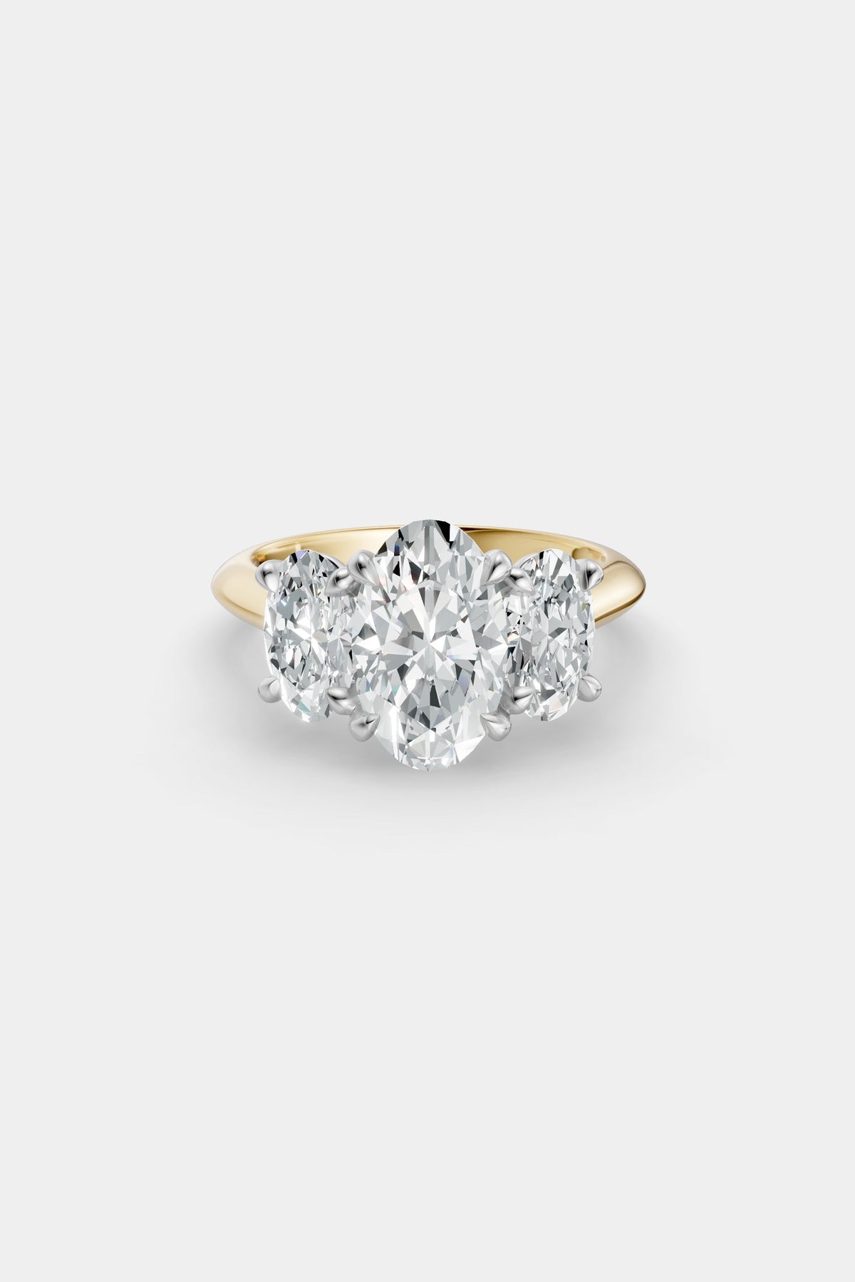 Oval Trilogy Diamond Ring | Traditional Band