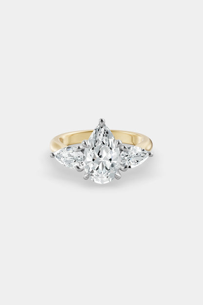 Pear Trilogy Diamond Ring | Traditional Band