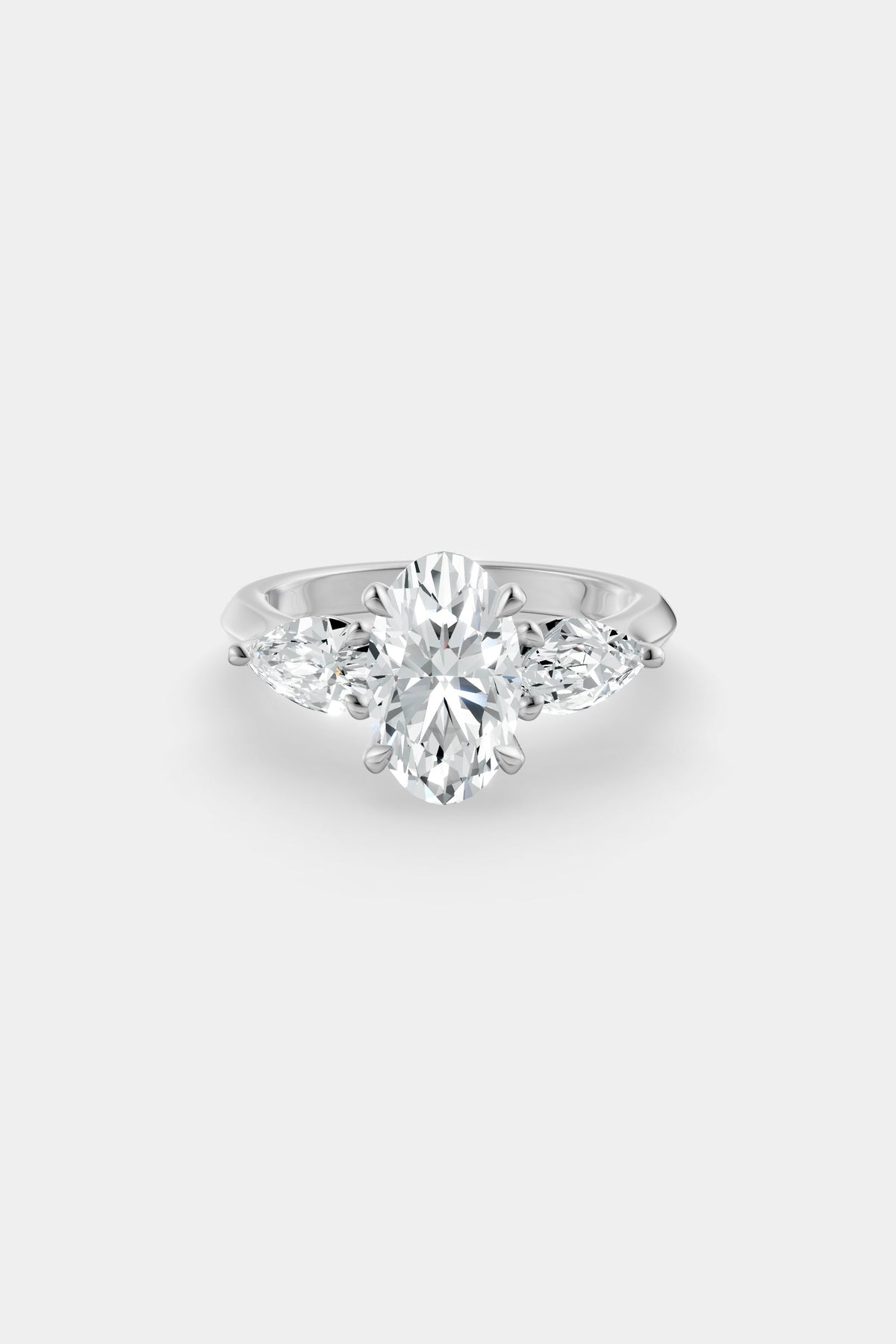 Oval Trilogy Diamond Ring | Traditional Band