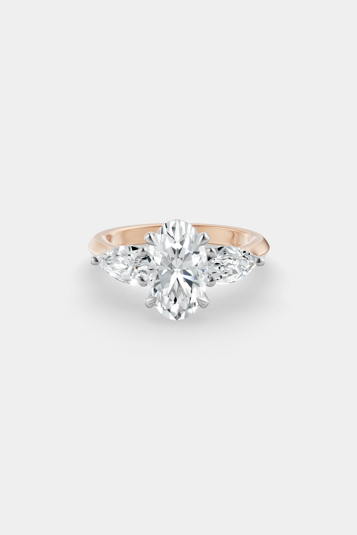 Oval Trilogy Diamond Ring | Traditional Band