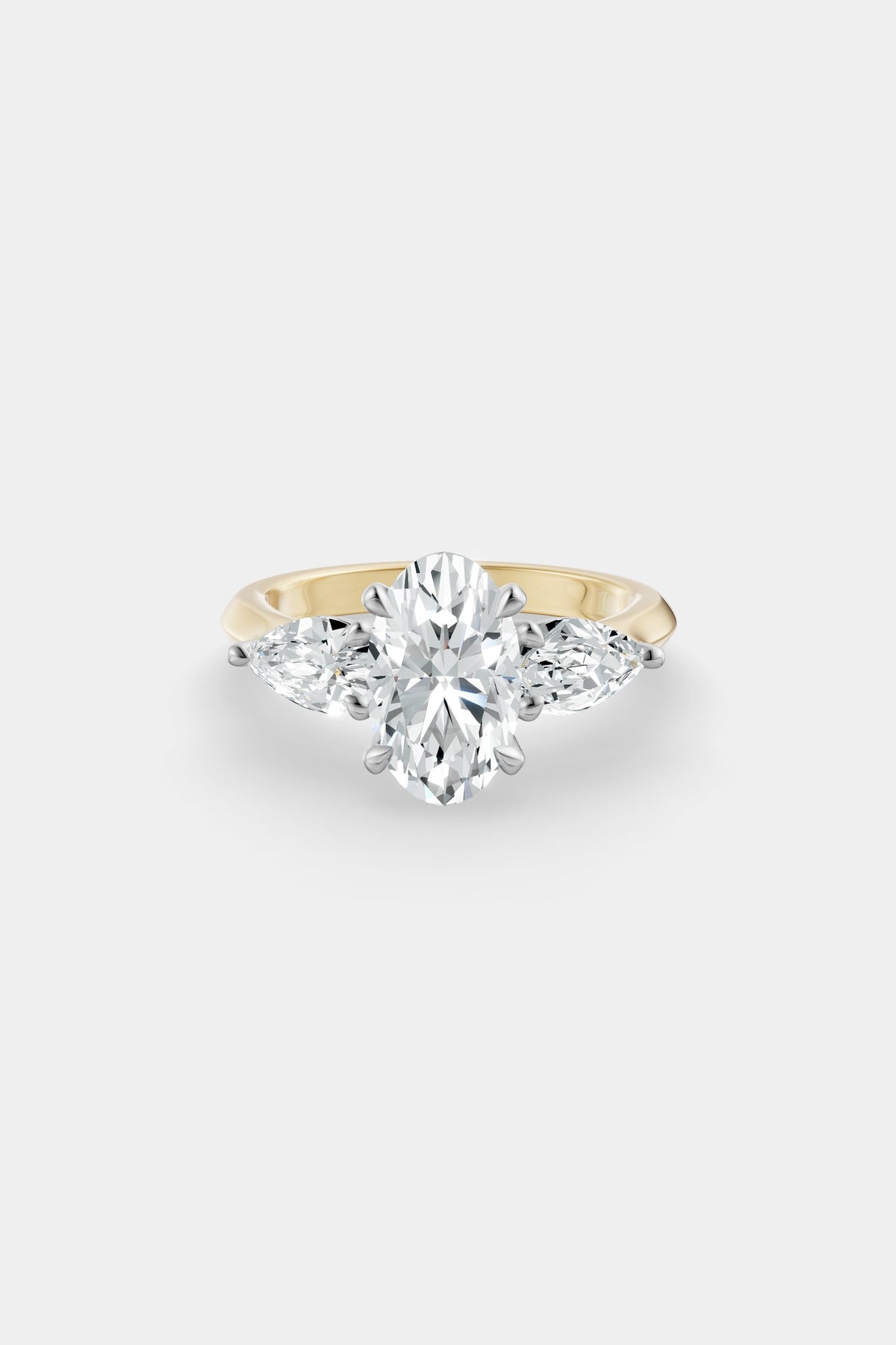 Oval Trilogy Diamond Ring | Traditional Band