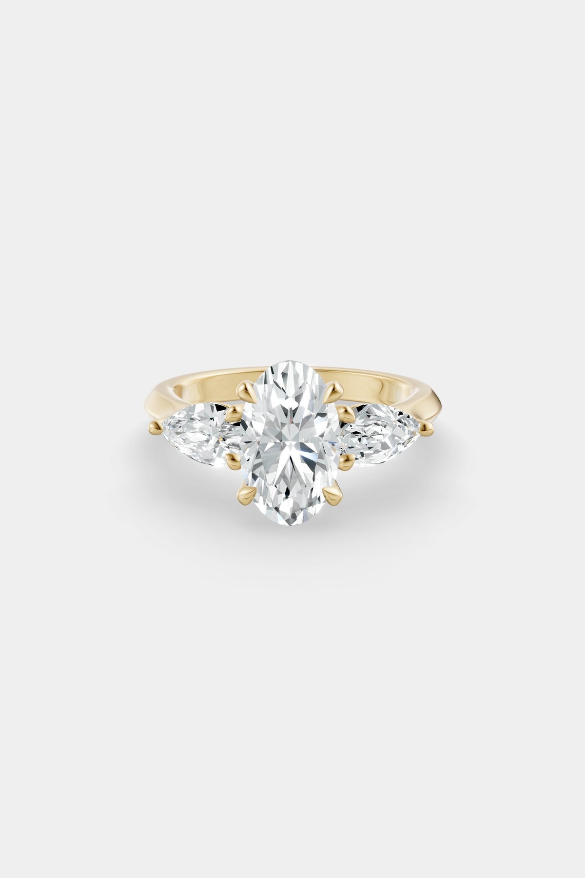Oval Trilogy Diamond Ring | Traditional Band