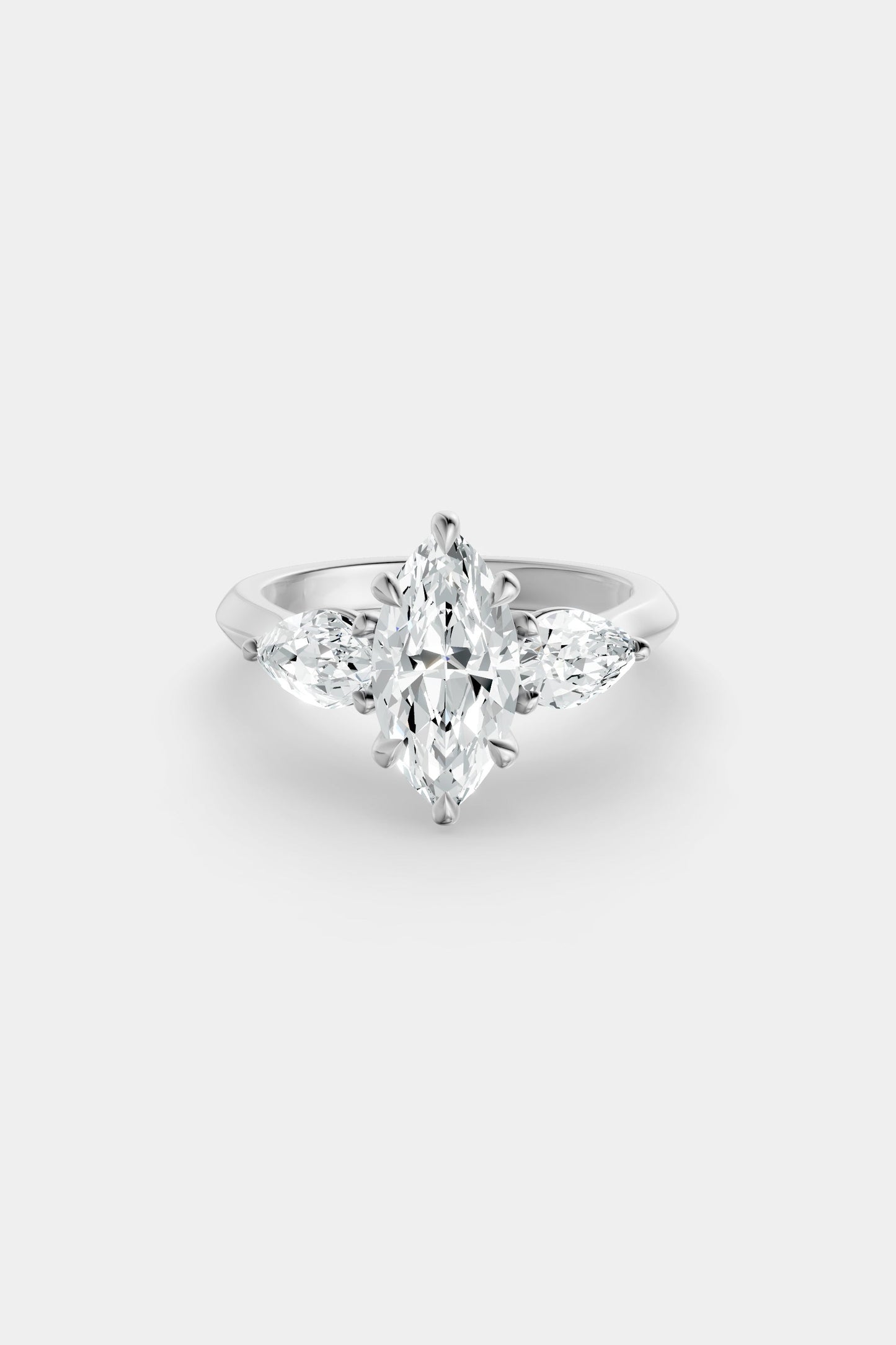 Marquise Trilogy Diamond Ring | Traditional Band