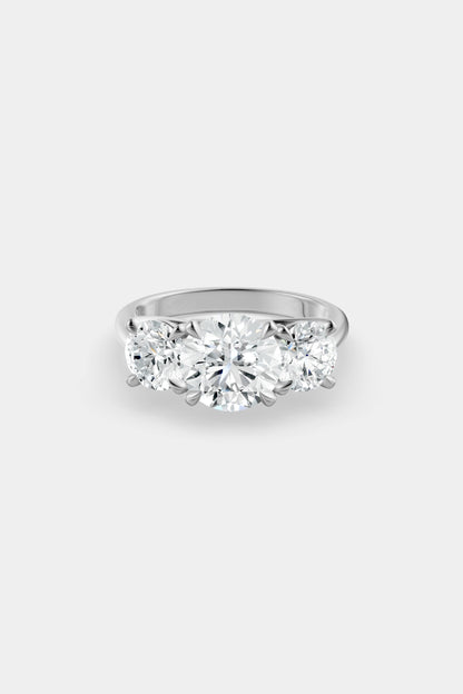 Round Trilogy Diamond Ring | Sweeping Set