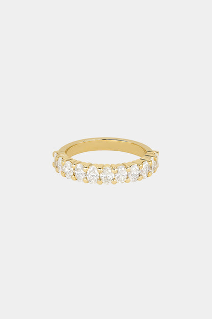 Oval Diamond Half Band | Gold