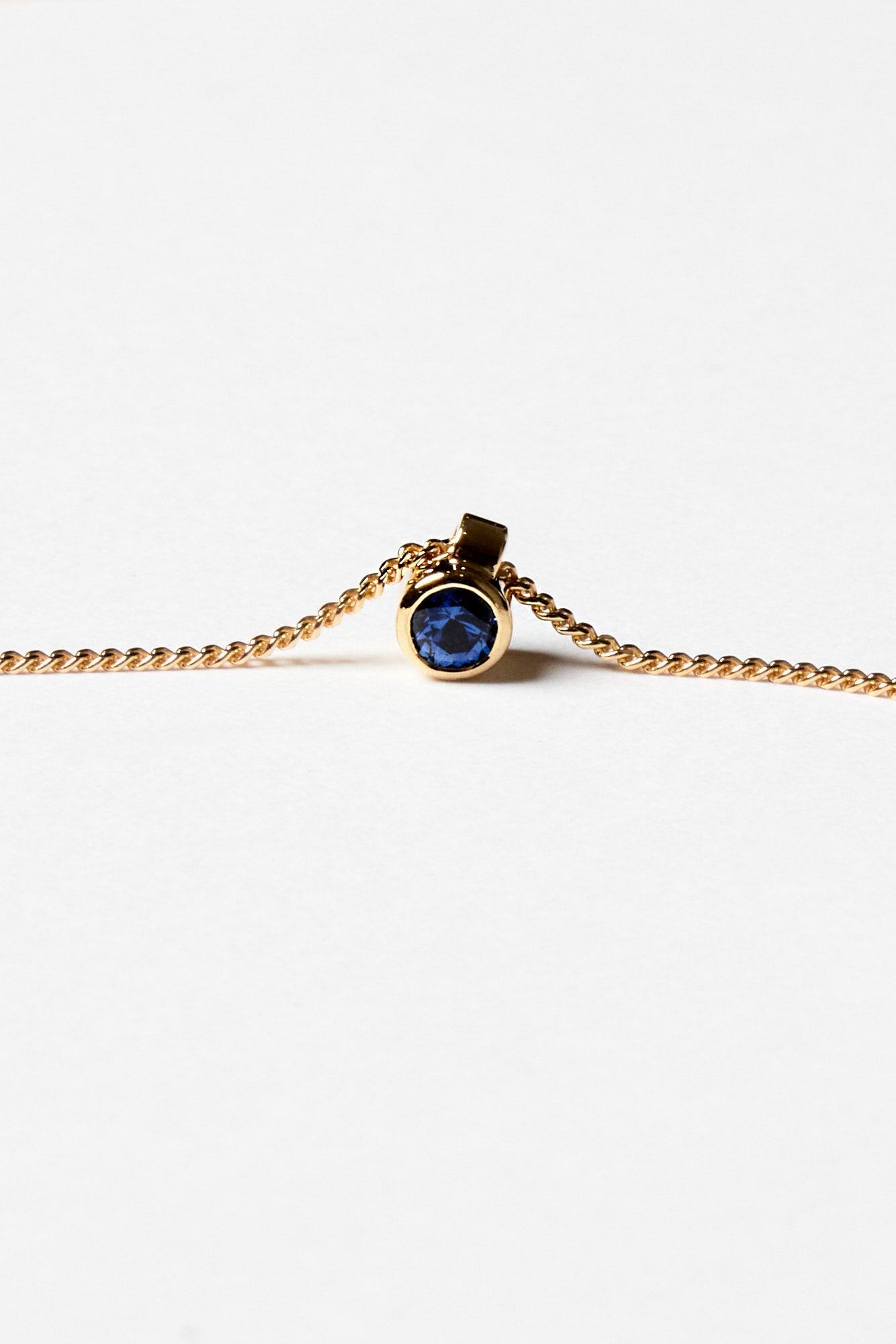Mini Sapphire Necklace | 9K Gold