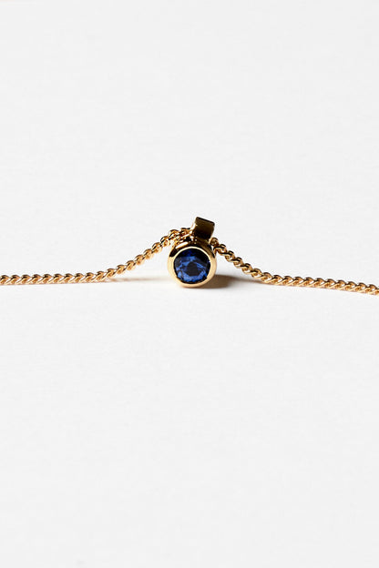 Mini Sapphire Necklace | 9K Gold