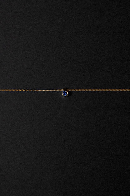 Mini Sapphire Necklace | 9K Gold