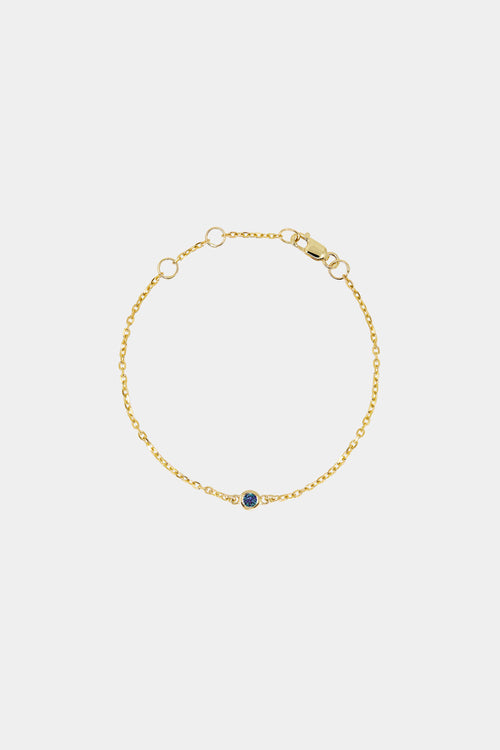 Baby Round Birthstone Bracelet | 9K Yellow Gold