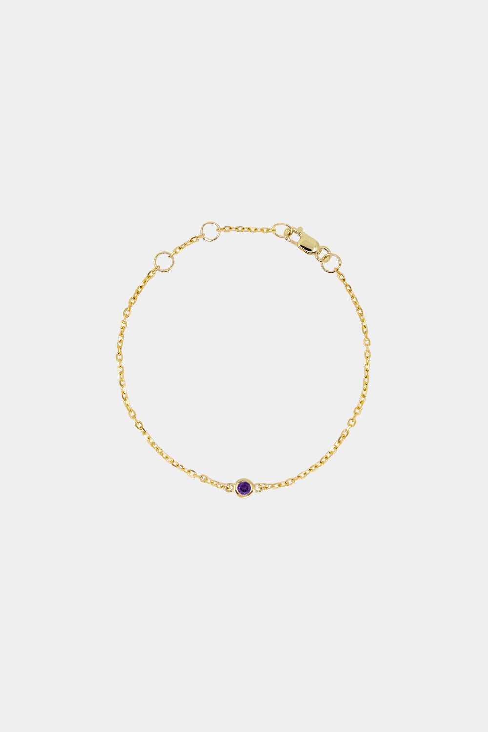 Baby Round Birthstone Bracelet | 9K Yellow Gold
