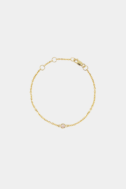 Baby Round Birthstone Bracelet | 9K Yellow Gold