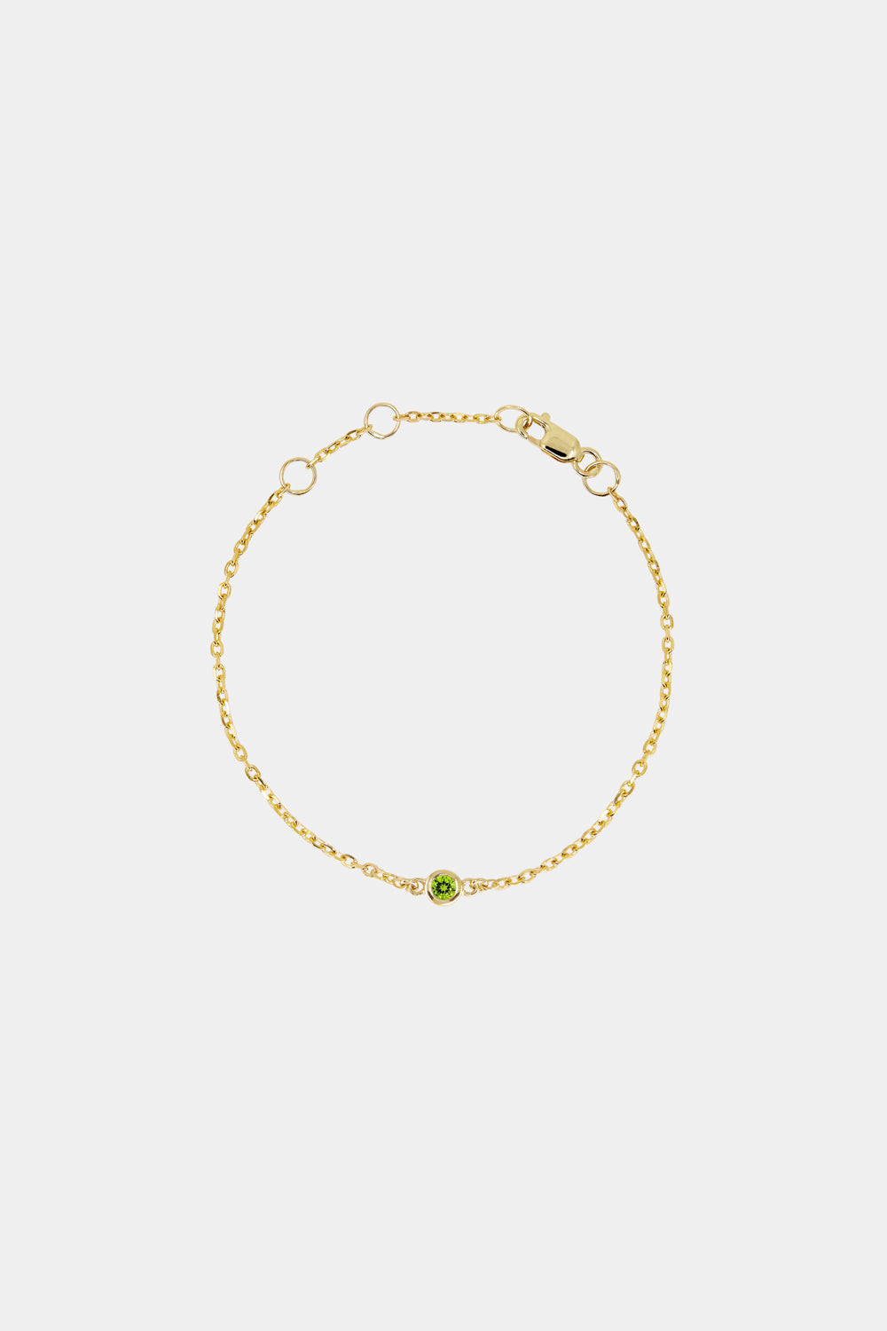 Baby Round Birthstone Bracelet | 9K Yellow Gold
