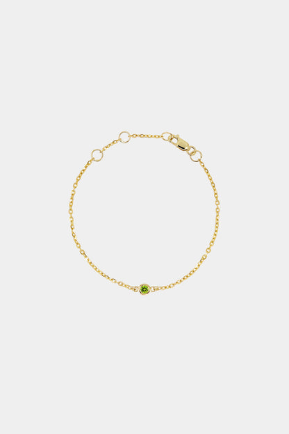 Baby Round Birthstone Bracelet | 9K Yellow Gold