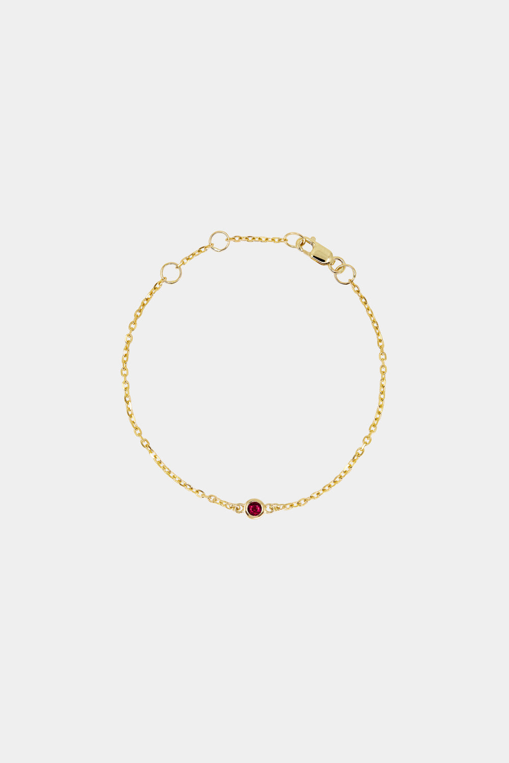 Baby Round Birthstone Bracelet | 9K Yellow Gold