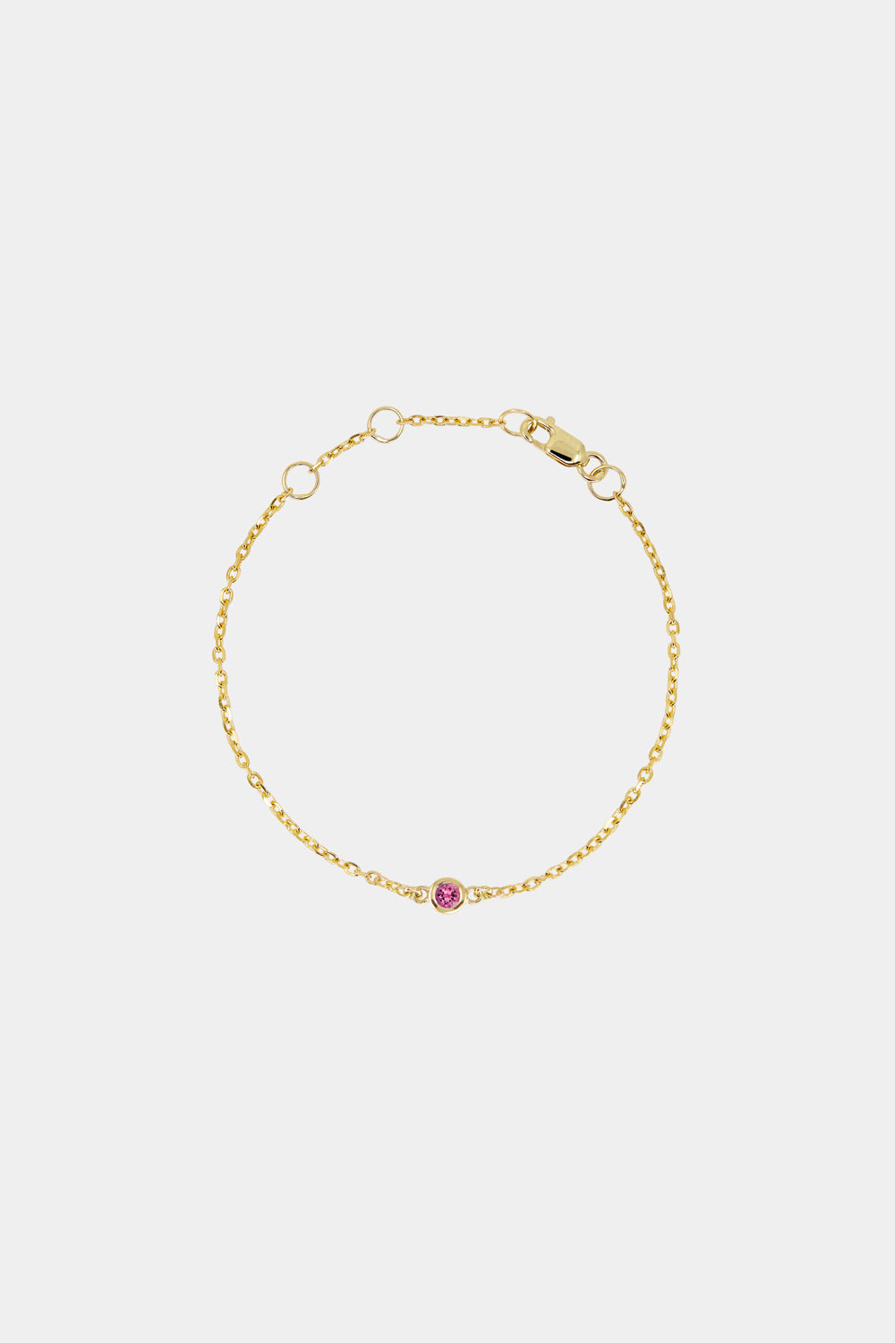 Baby Round Birthstone Bracelet | 9K Yellow Gold