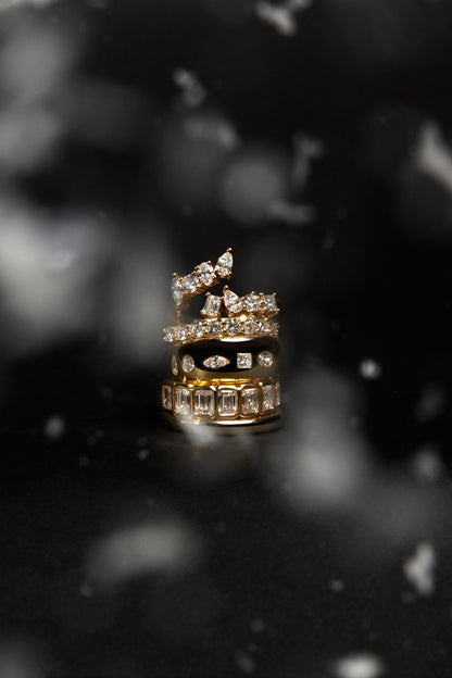 Round Diamond Half Band | 18K White Gold