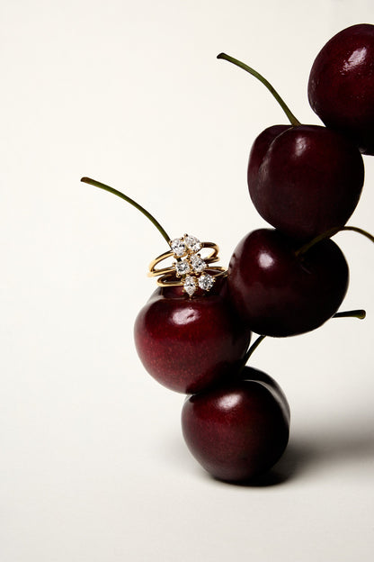 Pear Diamond and Oval Emerald Toi Et Moi Ring | 18K White Gold
