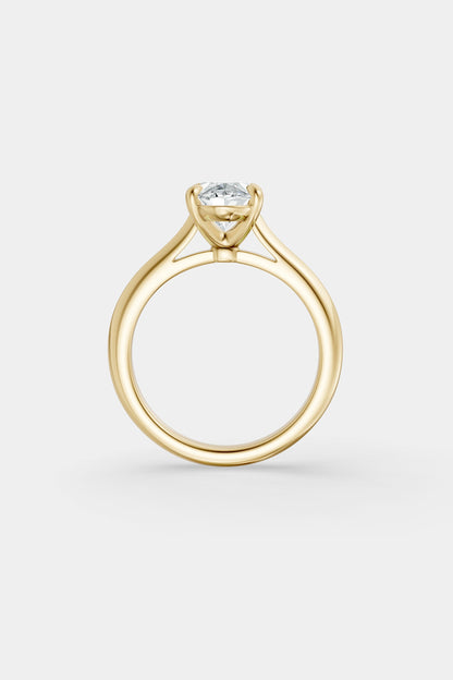 Diamond Solitaire Ring | Traditional Open-Style Band