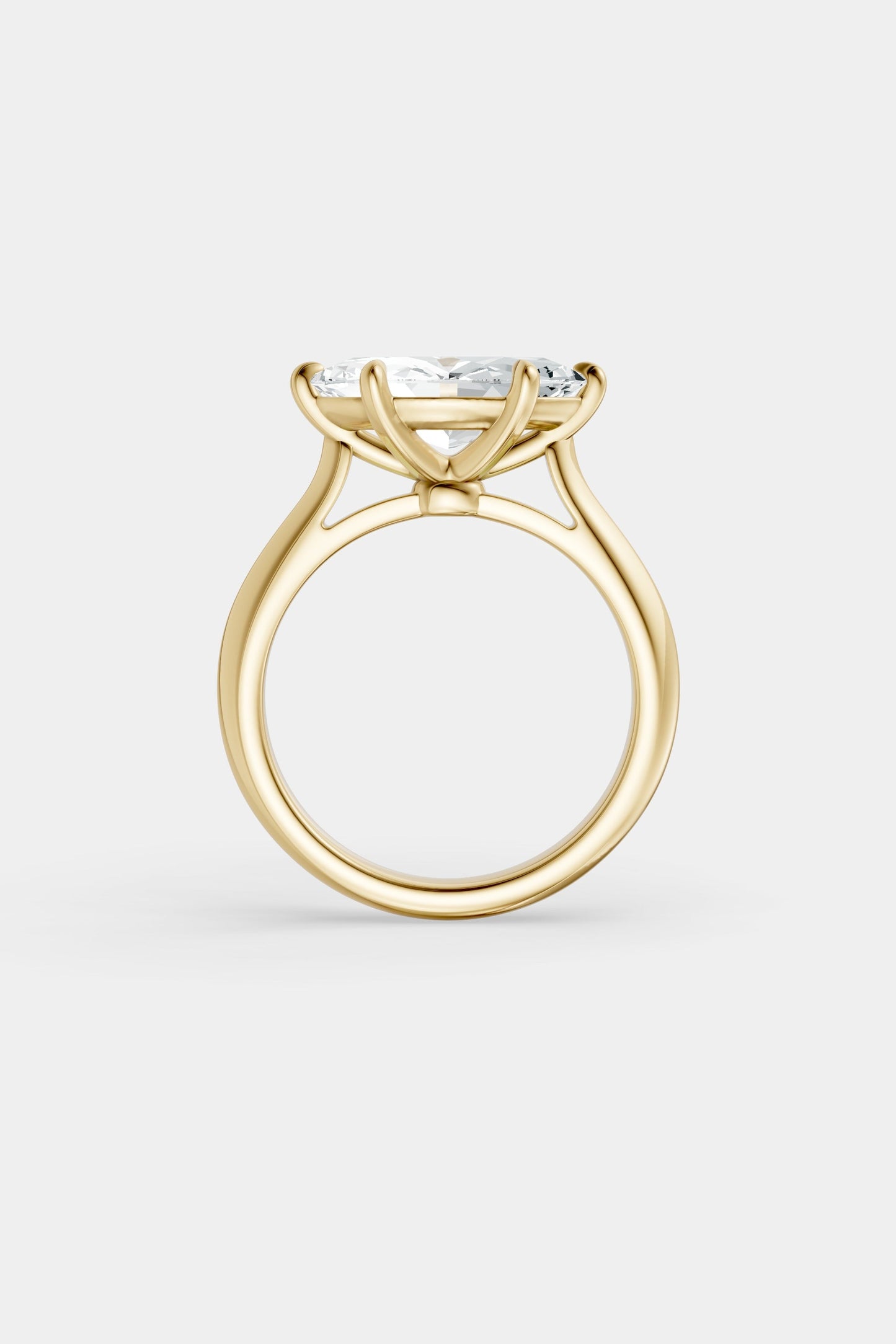 East West Diamond Solitaire Ring | Traditional Open-Style Band